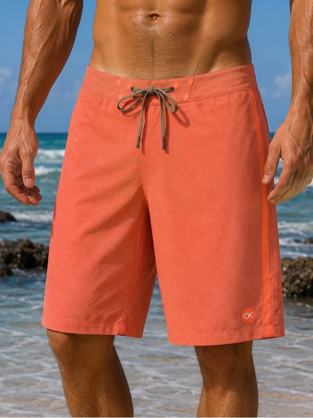 Outerknown Apex Trunks Board Shorts Kelly Slater Men's Size 36 Grapefruit Surf